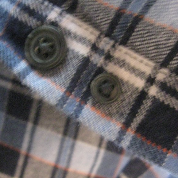Mens Eddie Bauer Blue Plaid Flannel Shirt sz L - Picture 9 of 10
